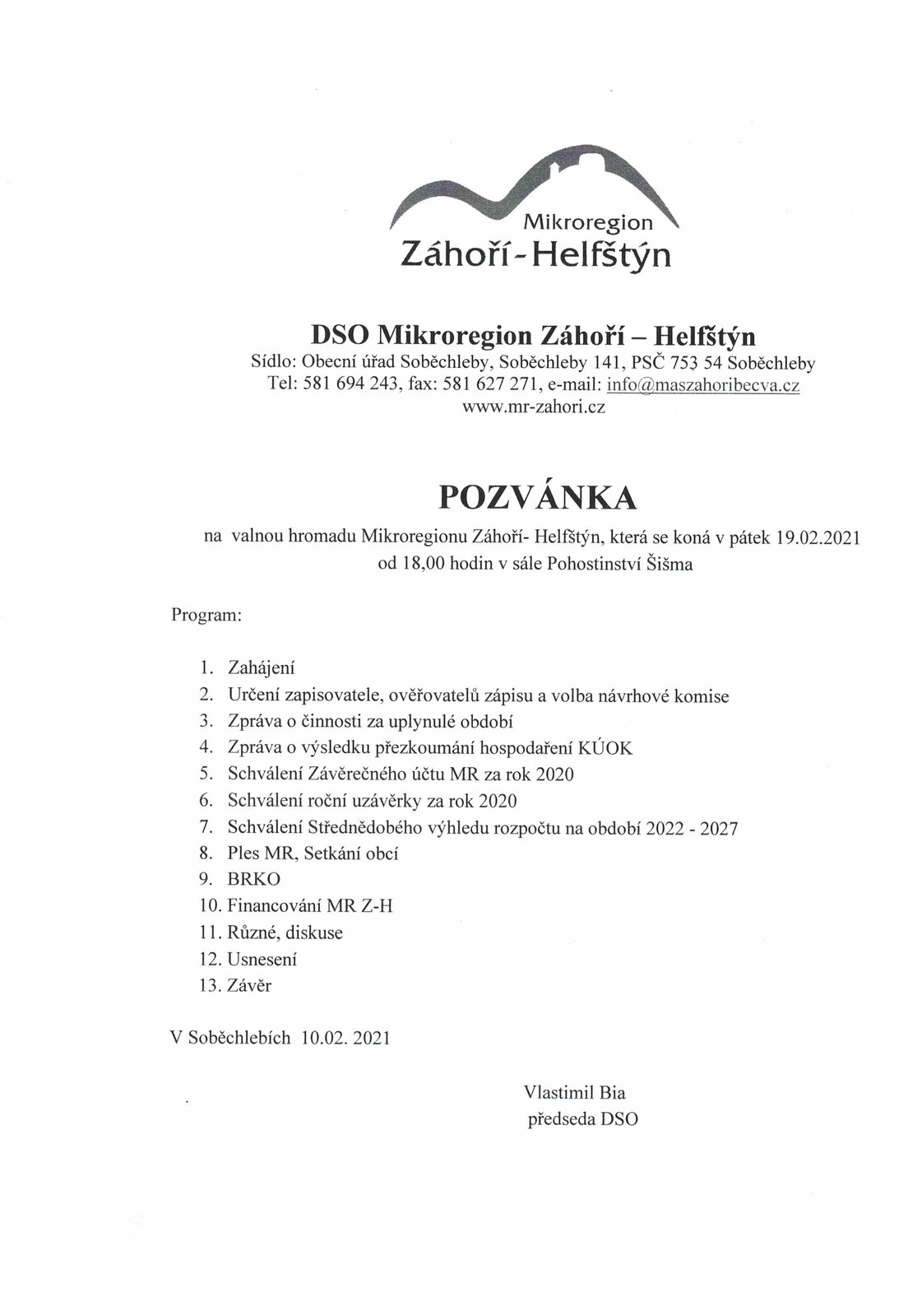 Pozvánka na valnou hromadu Mikroregionu Záhoří - Helfštýn.jpg